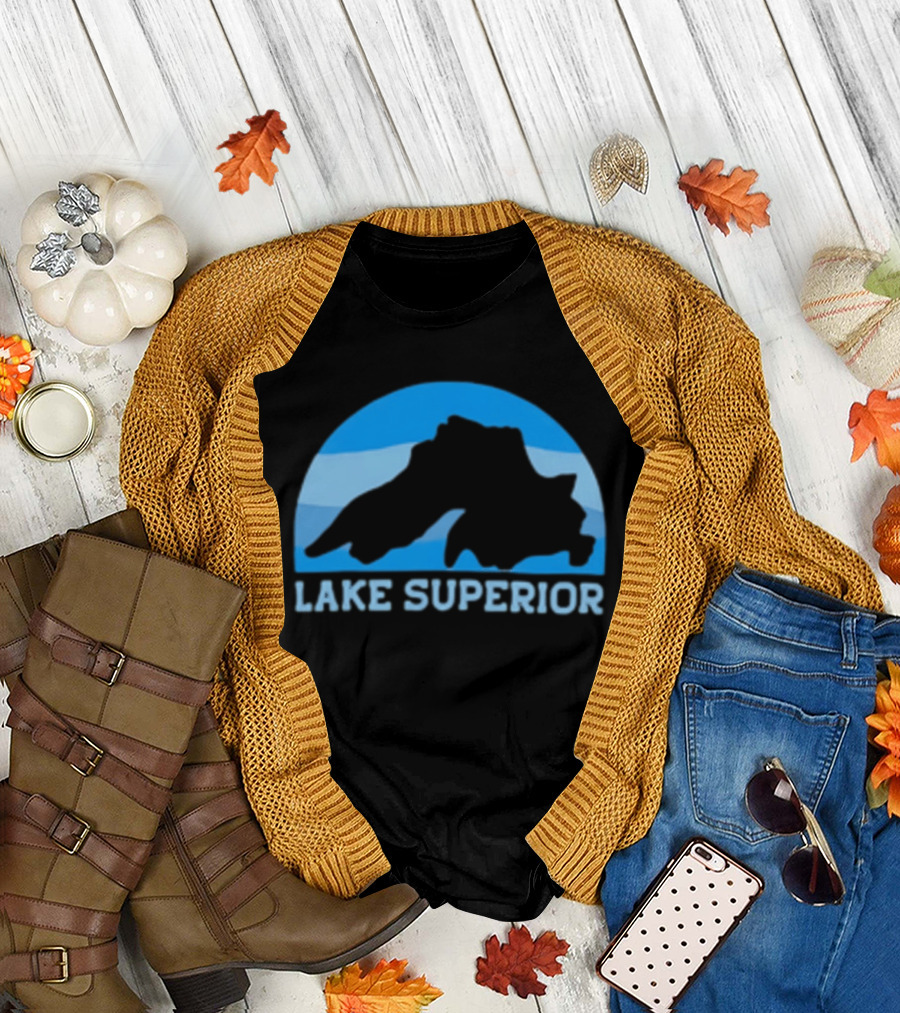 Lake Superior Blue Silhouette Arch T-Shirt