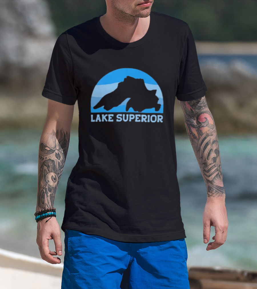 Lake Superior Blue Silhouette Arch T-Shirt