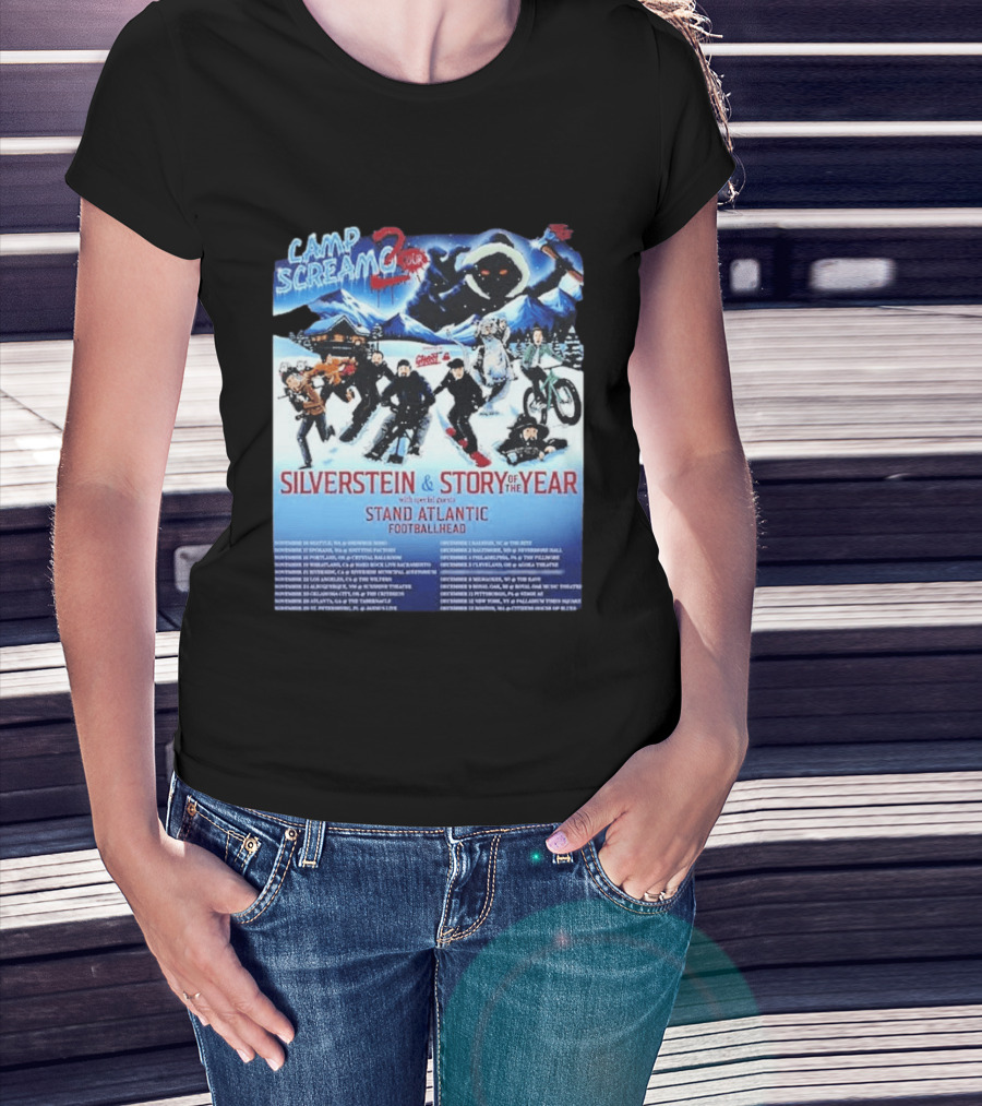 Camp Screamo 2 Tour 2026 Silverstein Story Of The Year Stand Atlantic Footballhead Dates T-Shirt