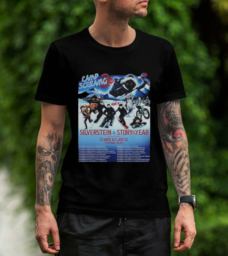Camp Screamo 2 Tour 2026 Silverstein Story Of The Year Stand Atlantic Footballhead Dates T-Shirt