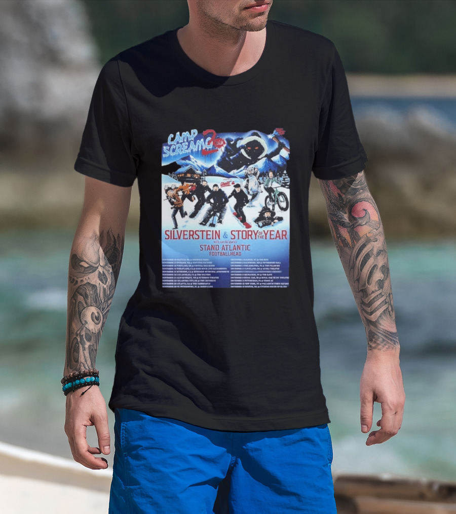 Camp Screamo 2 Tour 2026 Silverstein Story Of The Year Stand Atlantic Footballhead Dates T-Shirt