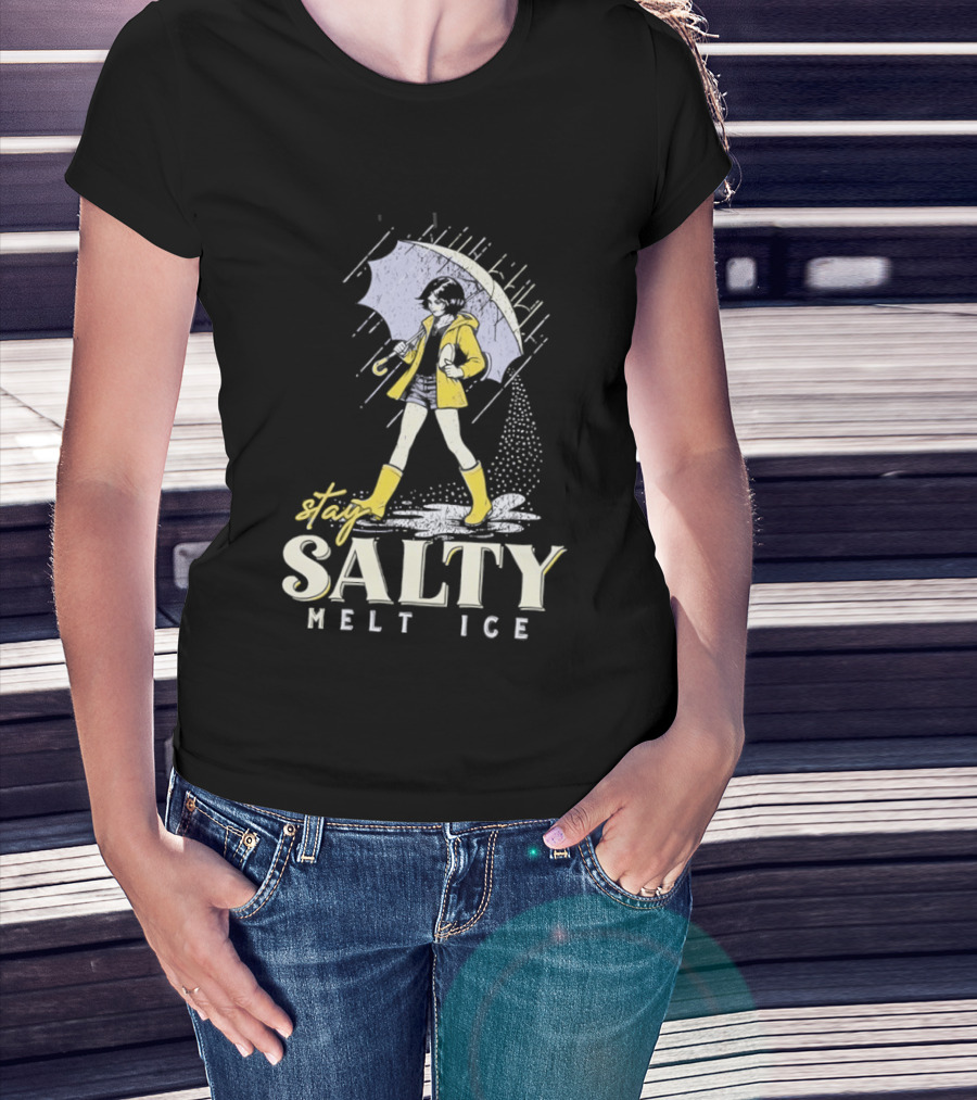 Stay Salty Melt Ice Retro Umbrella Girl Fashion T-Shirt