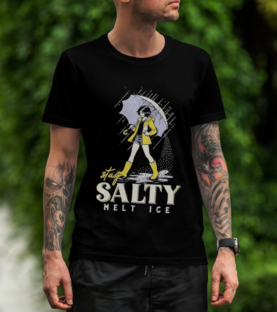 Stay Salty Melt Ice Retro Umbrella Girl Fashion T-Shirt