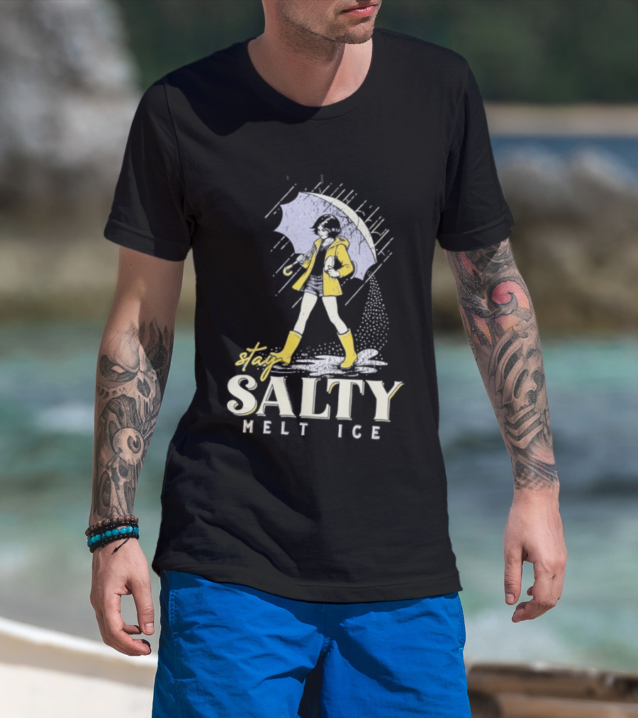 Stay Salty Melt Ice Retro Umbrella Girl Fashion T-Shirt