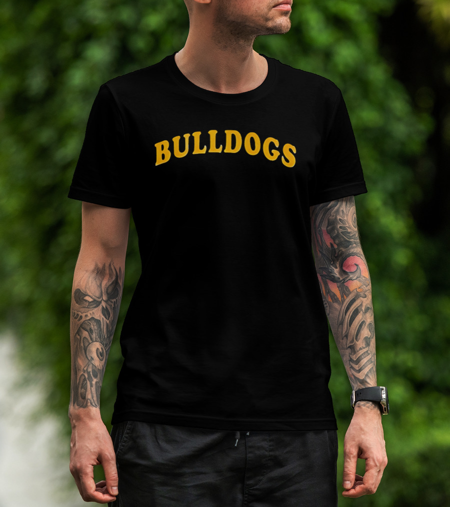 Support The Bulldogs Bold Yellow Arch T-Shirt