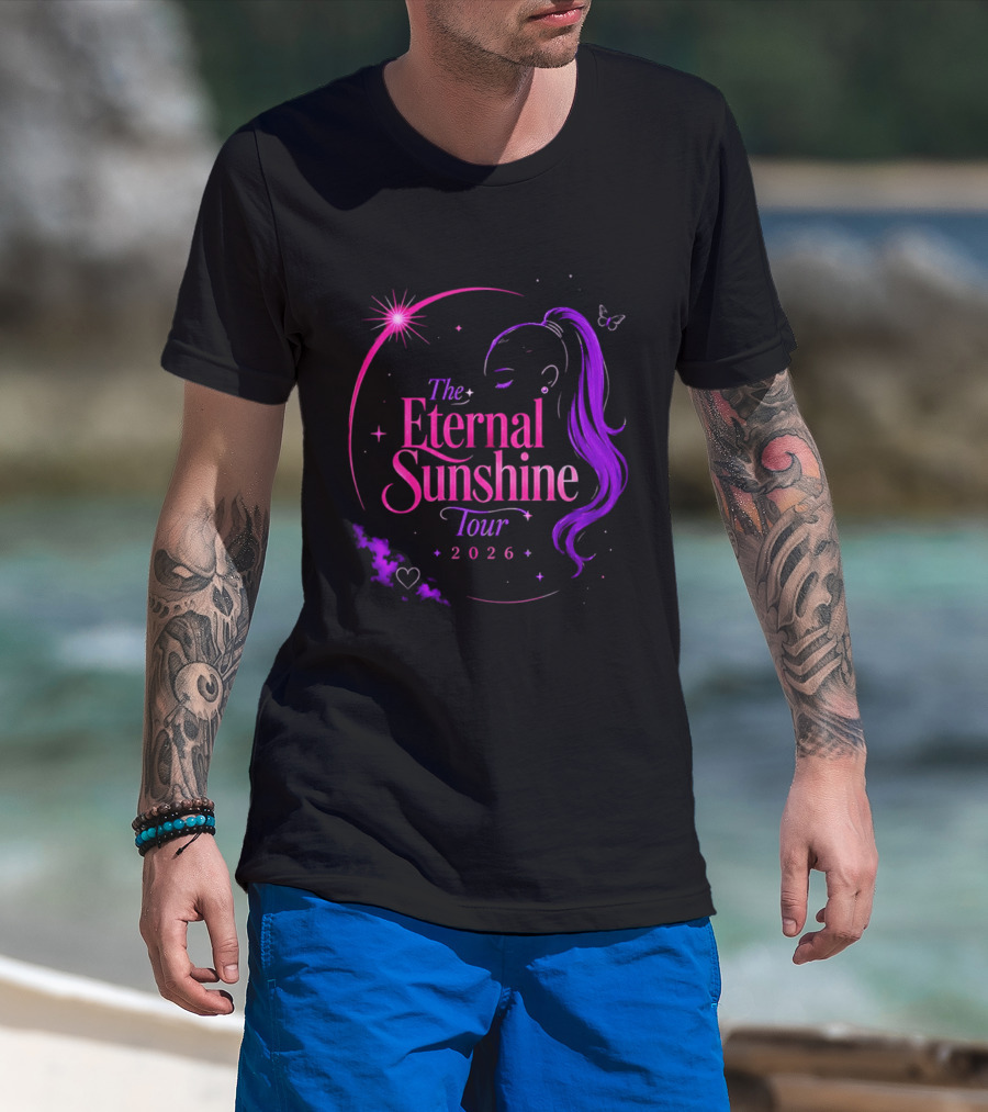 The Eternal Sunshine Tour 2026 Ariana Grande Purple Neon T-Shirt