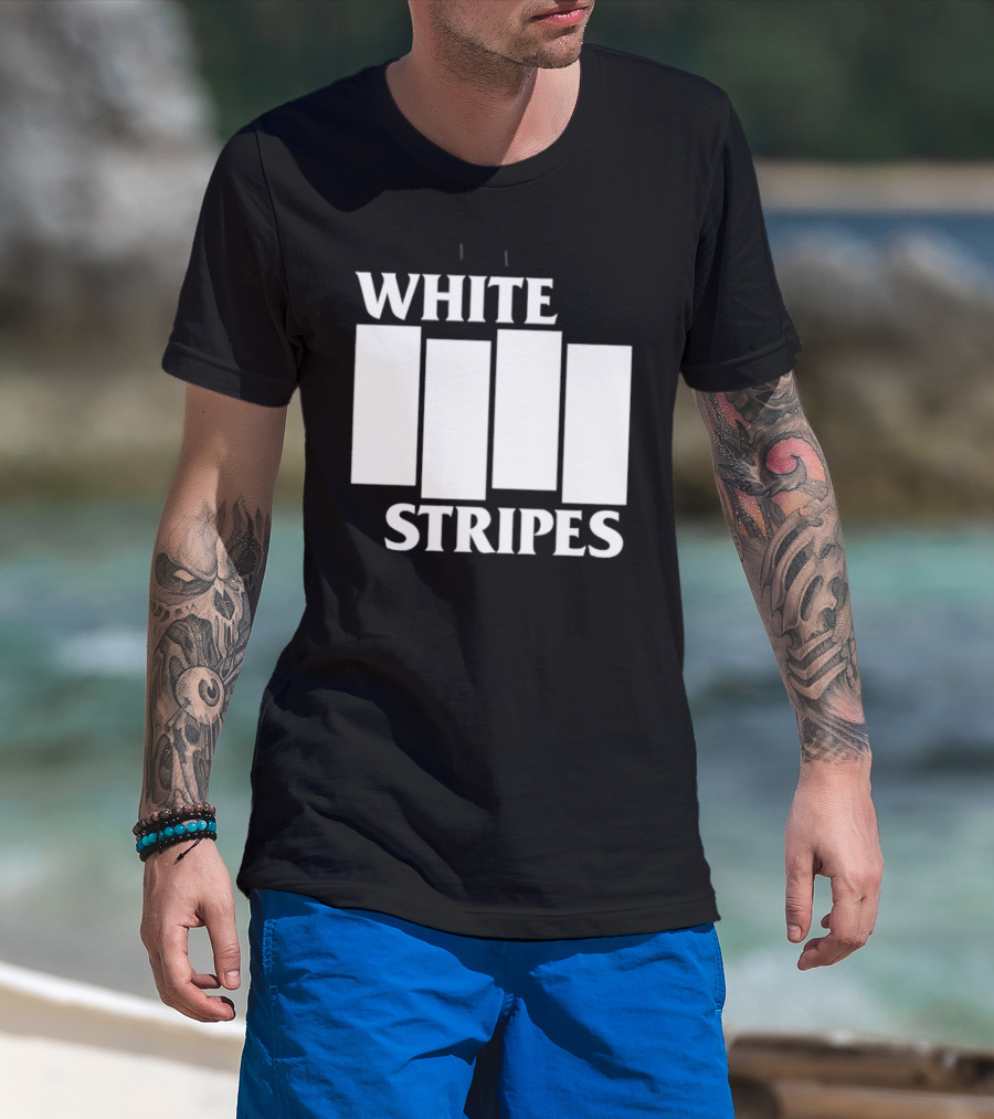 The White Stripes Band Name With Iconic Bar T-Shirt