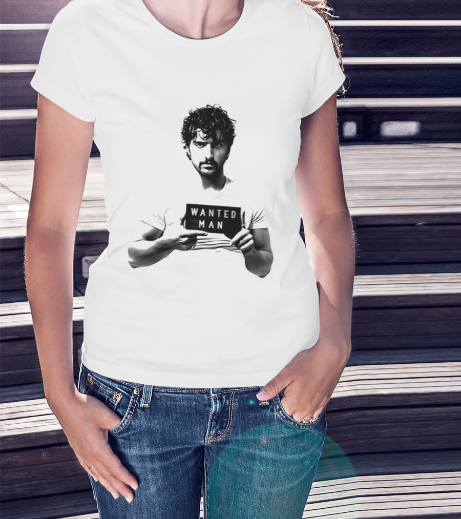 Boone Wanted Man Tour Shot 2026 Bold Typography Black And White T-Shirt