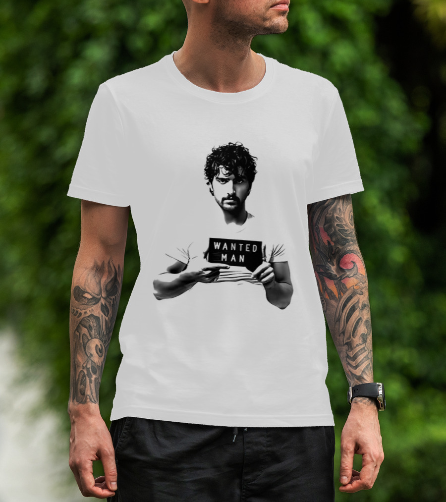 Boone Wanted Man Tour Shot 2026 Bold Typography Black And White T-Shirt