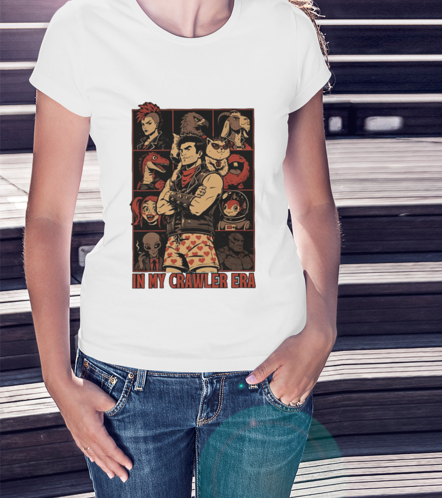 In My Crawler Era Retro Punk Characters And Animals T-Shirt