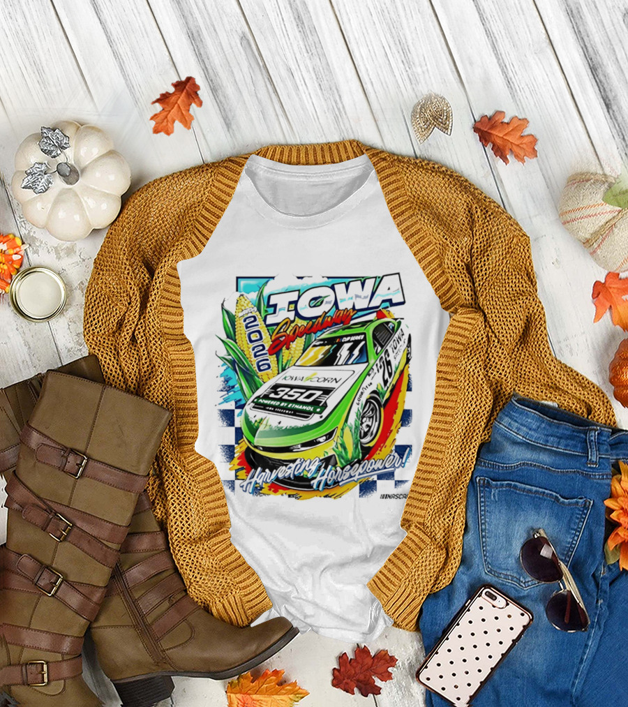 Iowa Speedway Harvesting Horsepower 2026 Iowa Corn 350 NASCAR T-Shirt