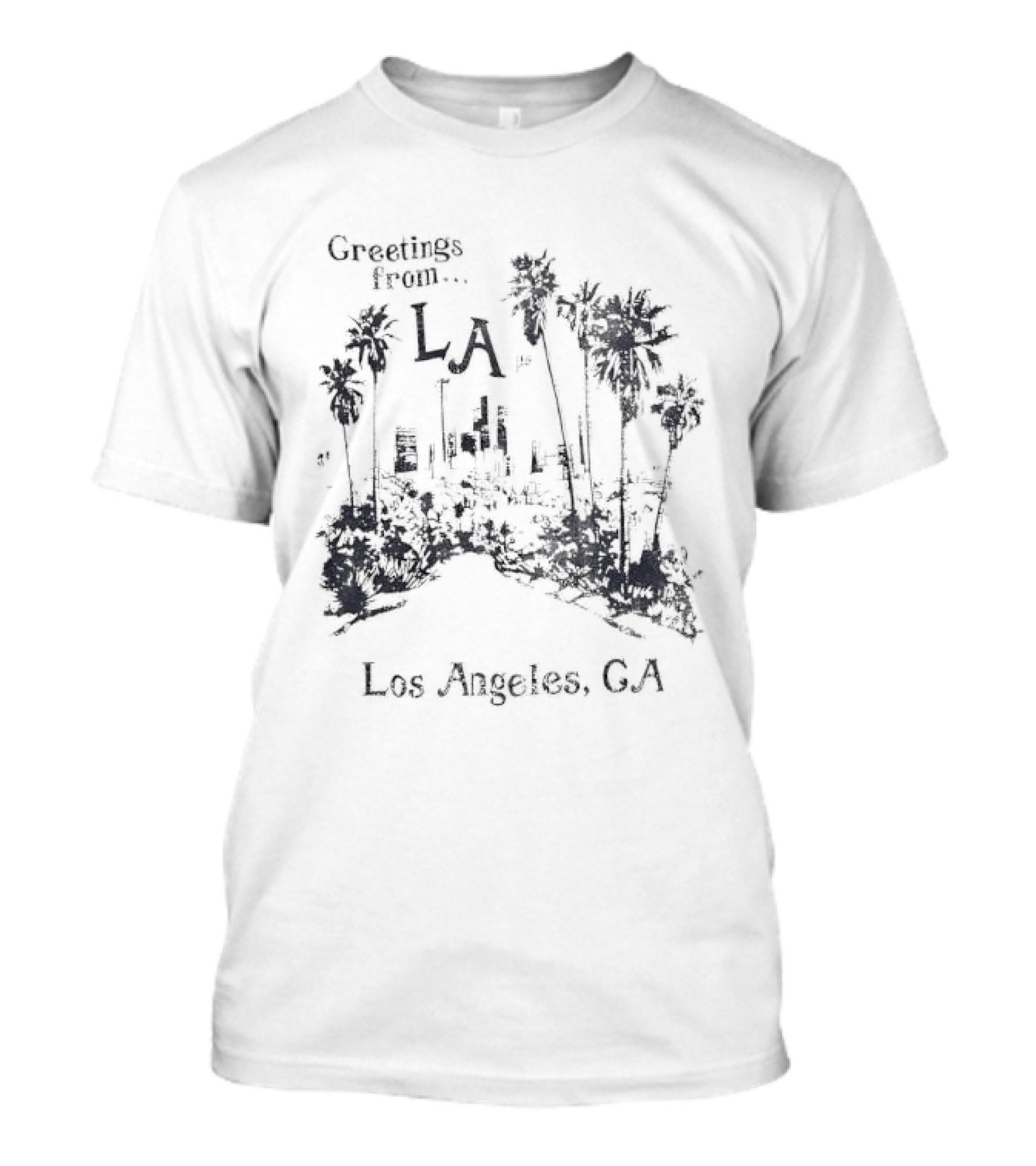 Greetings From LA City Los Angeles CA Palm Tree Scenery T-Shirt