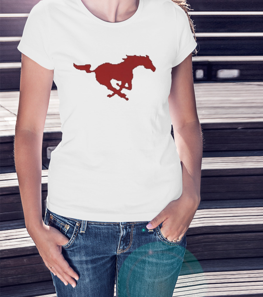 Mustang Red Galloping Horse T-Shirt