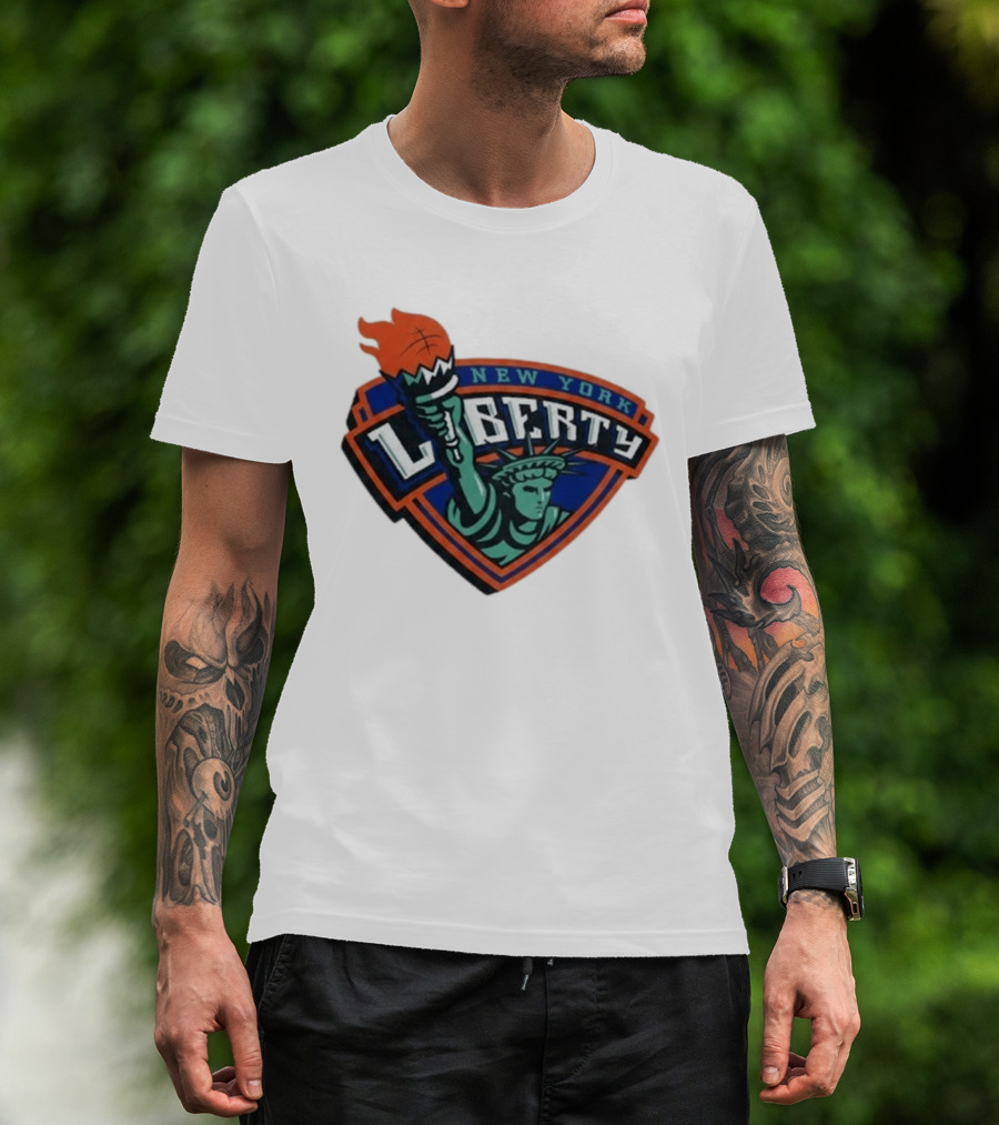 New York Liberty Leonie Fiebich Barclays Center Basketball Team T-Shirt