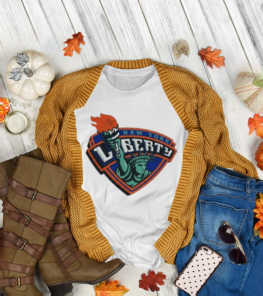 New York Liberty Leonie Fiebich Barclays Center Basketball Team T-Shirt