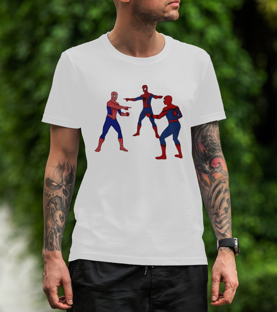 Spiderman Pointing Meme Marvel Superhero Comic Book Iconic Scene 2026 T-Shirt