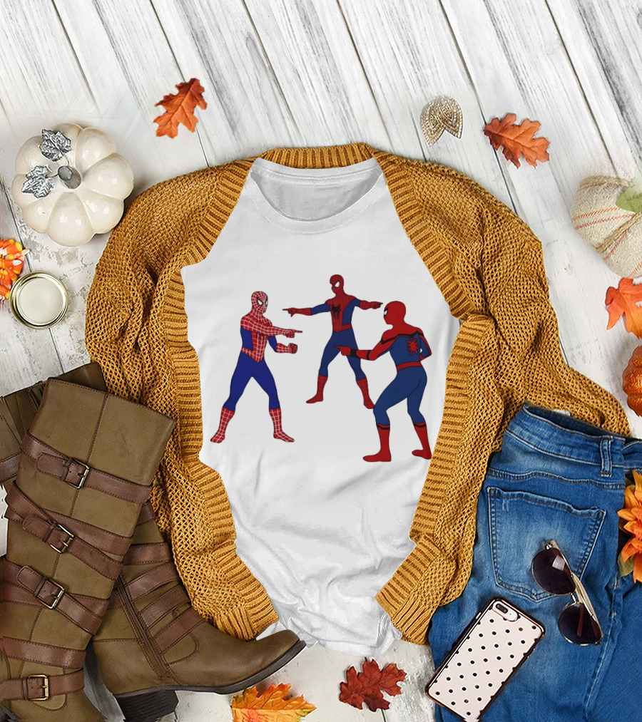 Spiderman Pointing Meme Marvel Superhero Comic Book Iconic Scene 2026 T-Shirt