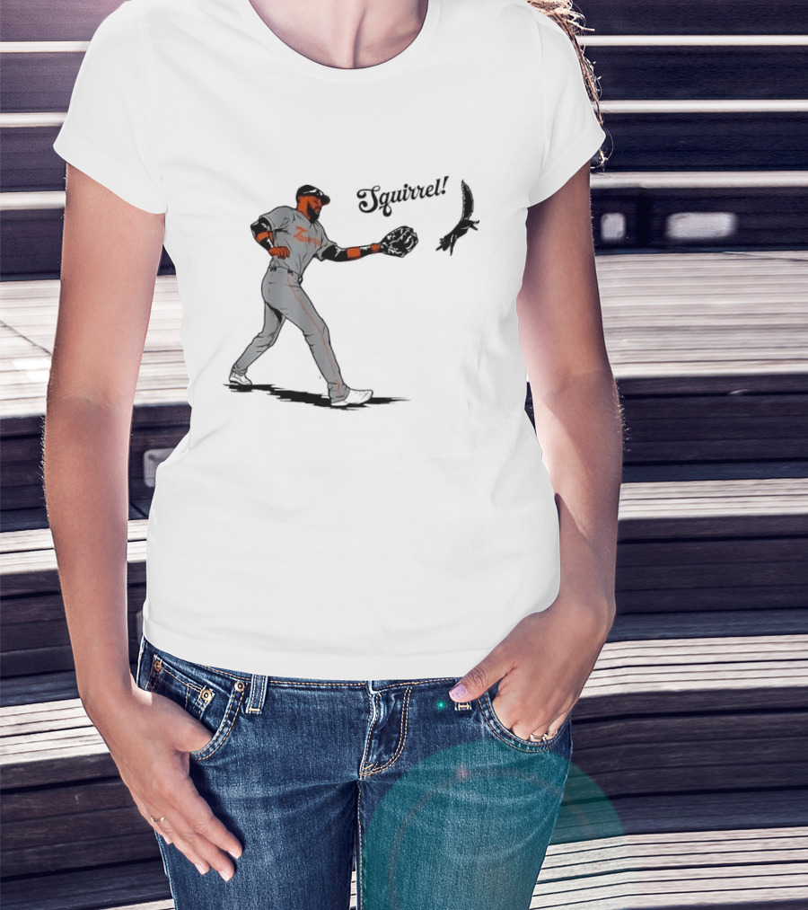 Squirrel Catch Baseball San Francisco Giants Wildlife T-Shirt