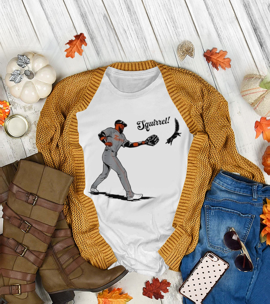Squirrel Catch Baseball San Francisco Giants Wildlife T-Shirt