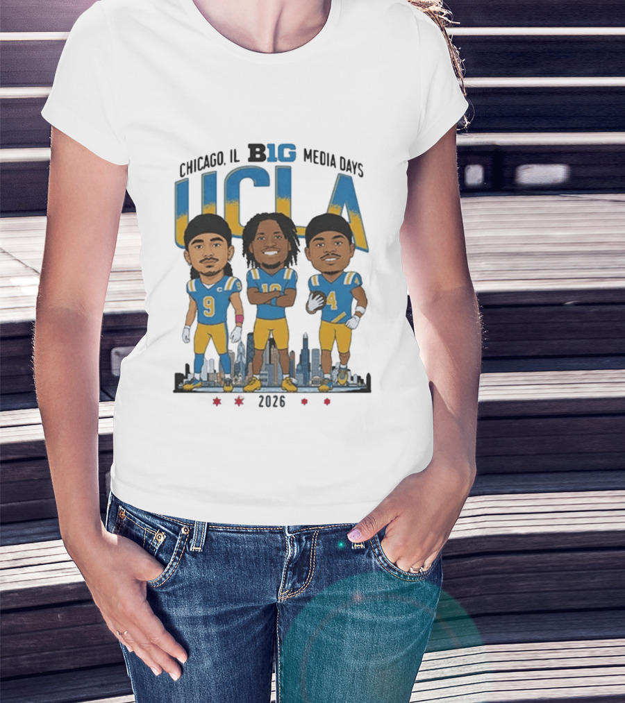 Chicago IL Big Media Days UCLA Bruins Football 2026 Player Caricature T-Shirt