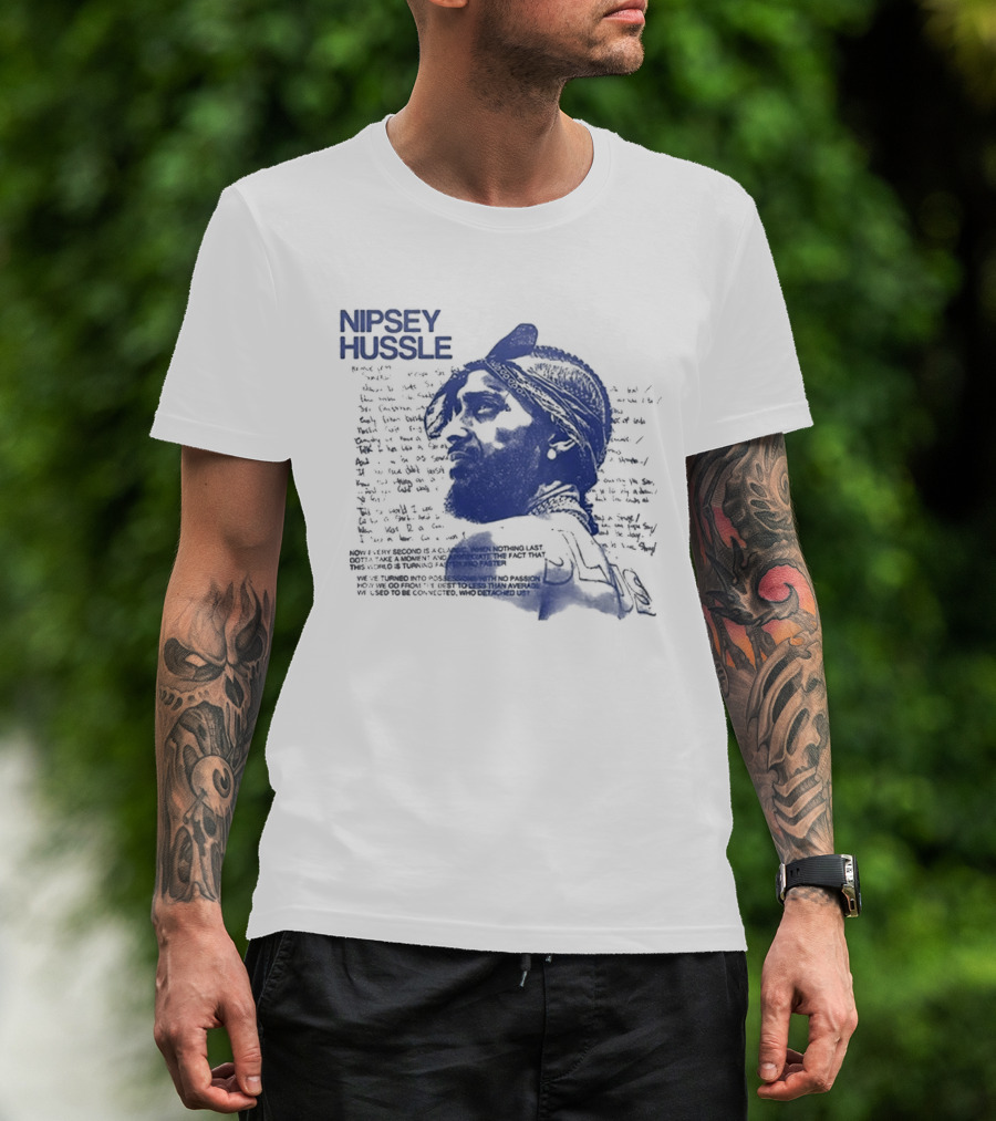 Nipsey Hussle Prolific Edition Blue Typography Profile T-Shirt