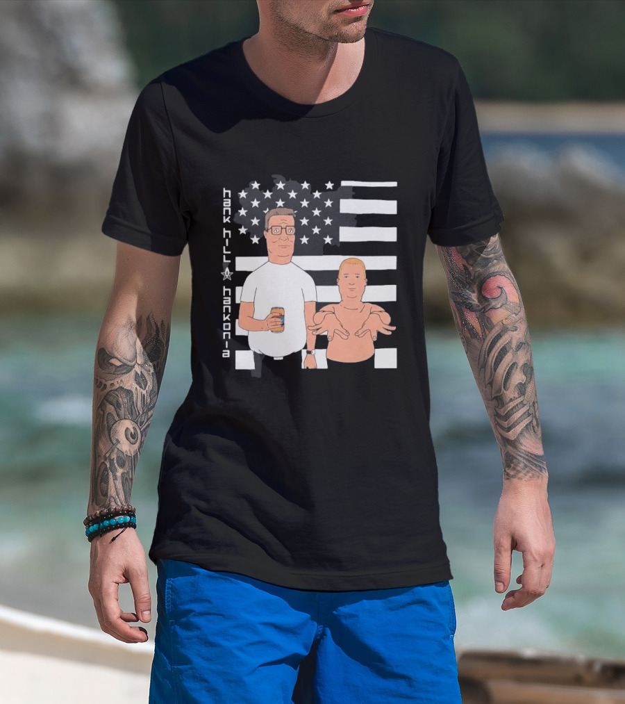 Hank Hill Hankonia American Flag Stars Stripes Characters T-Shirt