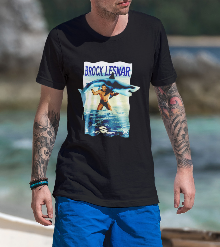 Brock Lesnar SummerSlam 2003 Shark WWE Wrestling Event T-Shirt