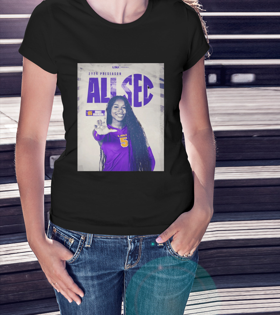 2026 Preseason All SEC Jurnee Robinson LSU Volleyball No 5 T-Shirt