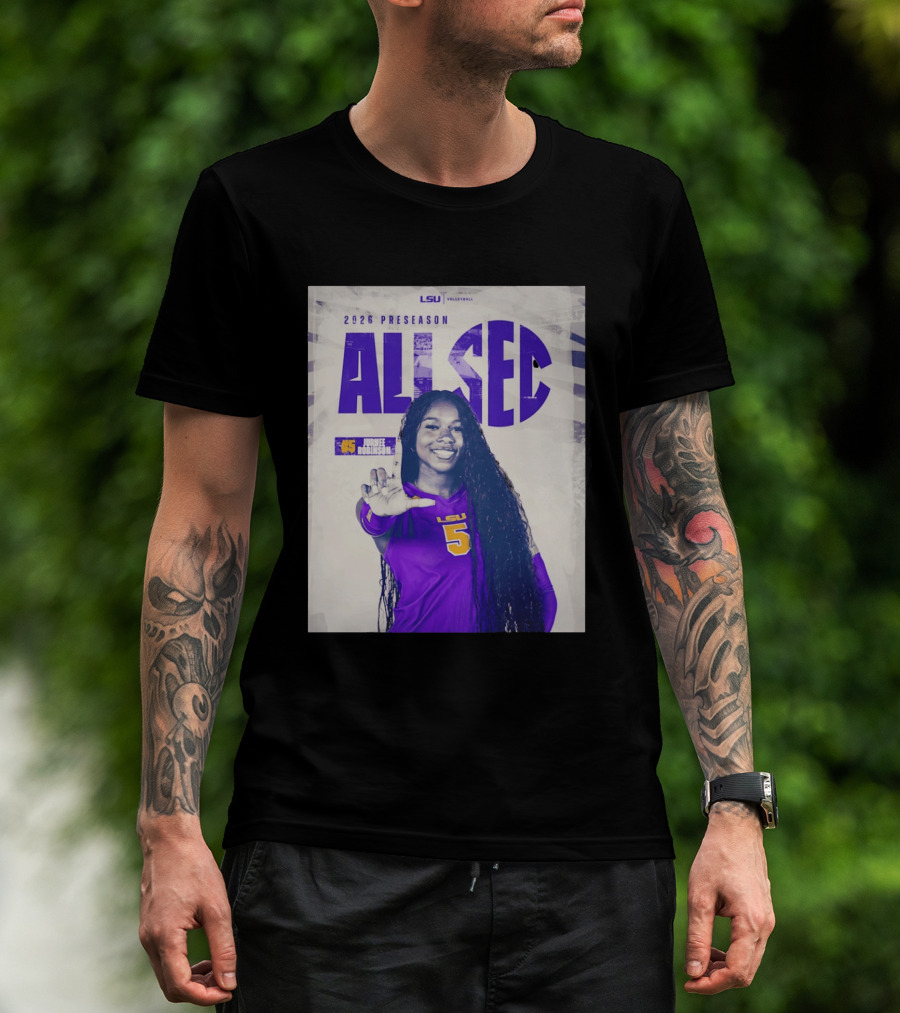 2026 Preseason All SEC Jurnee Robinson LSU Volleyball No 5 T-Shirt