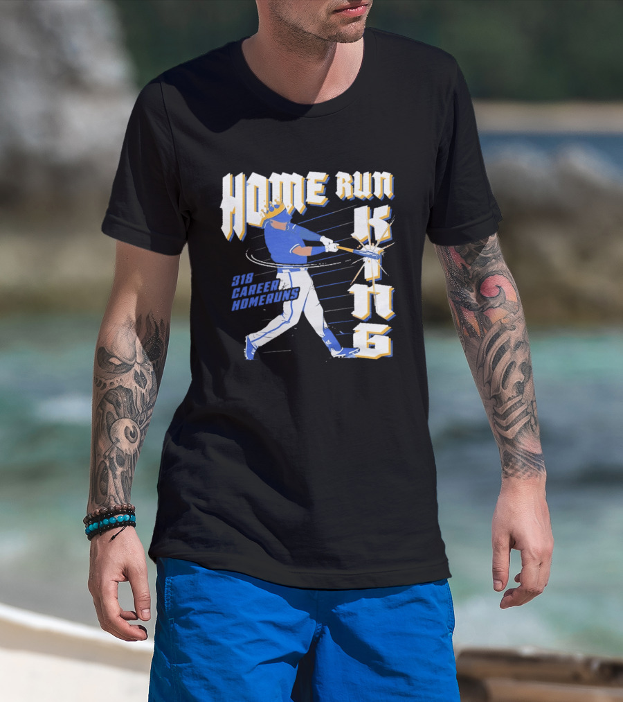 Kansas City Royals Home Run King 318 Career Homeruns Player With Crown T-Shirt