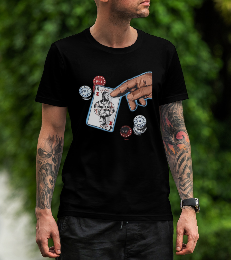 Philadelphia 76ers LeBron James King Playing Card Poker Chip NBA PHI T-Shirt