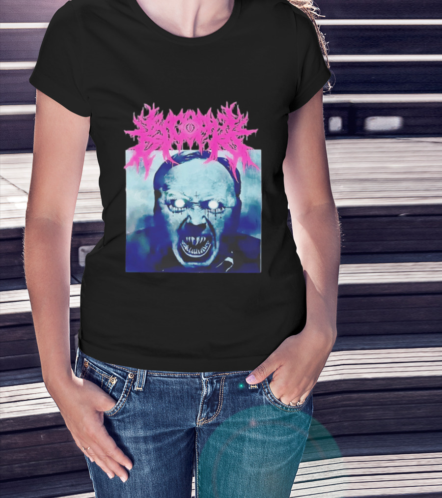 Gore Demon Face Glowing Eyes Death Metal Band T-Shirt