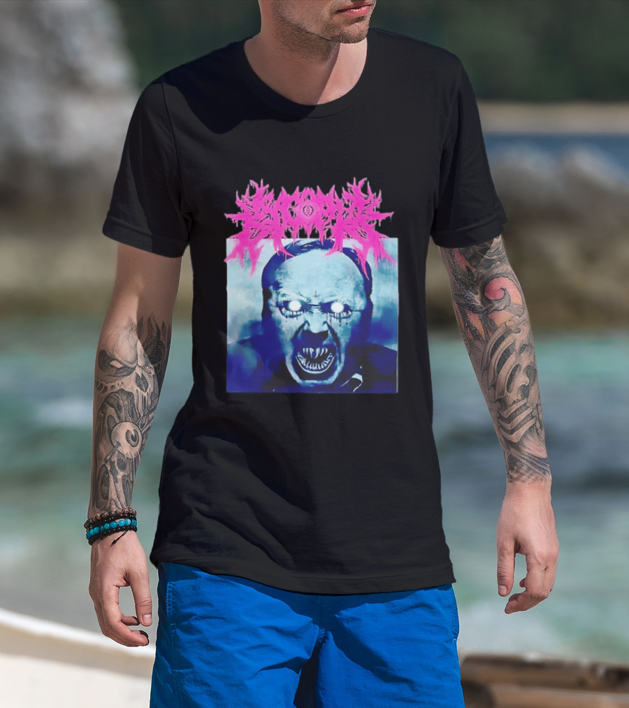 Gore Demon Face Glowing Eyes Death Metal Band T-Shirt