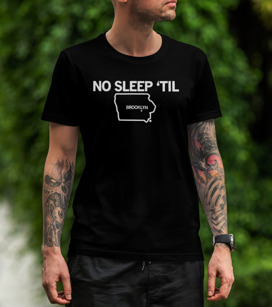 No Sleep 'Til Brooklyn State Map T-Shirt