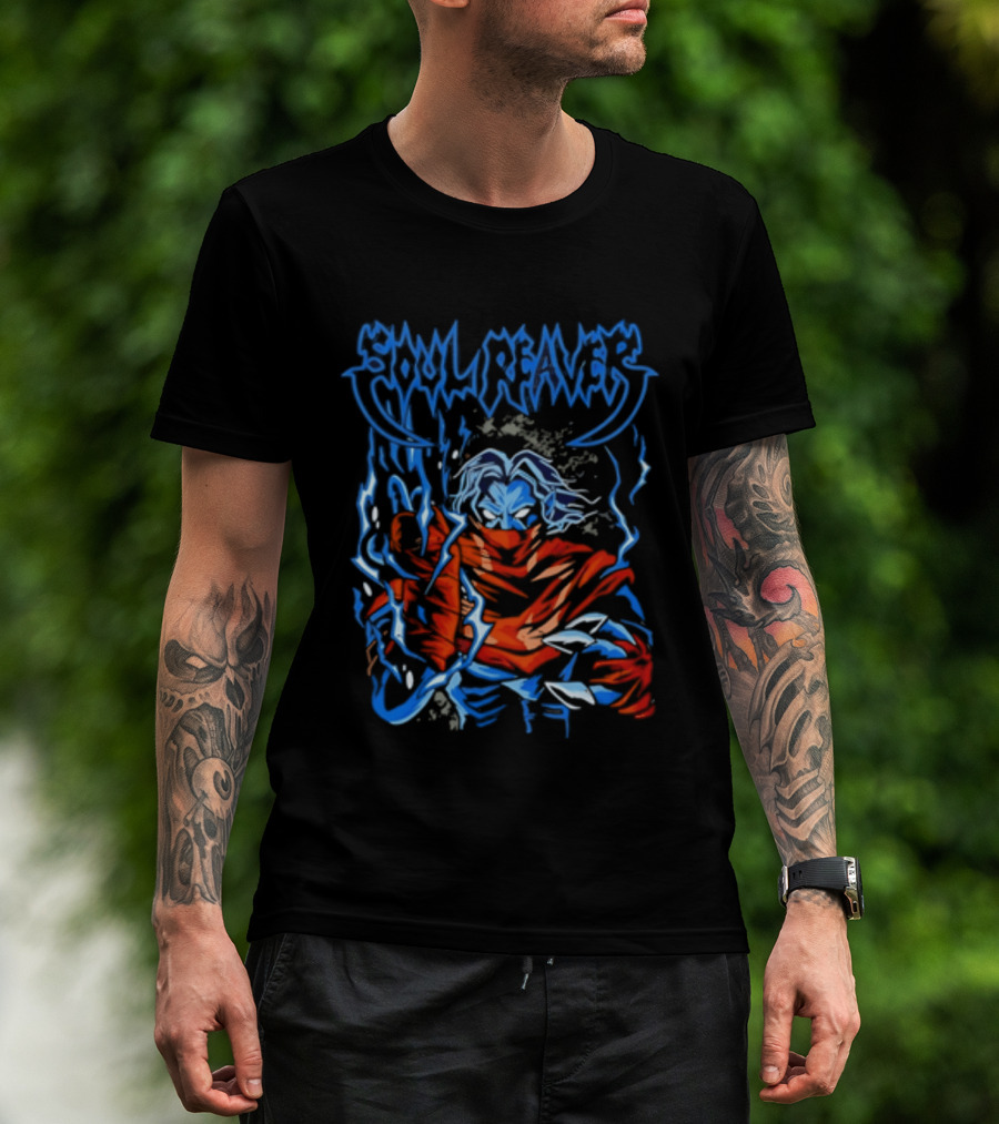 Soul Reaver Raziel Legacy Of Kain Blue Flames T-Shirt