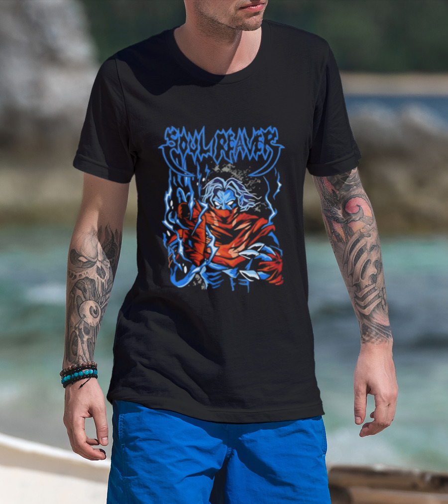 Soul Reaver Raziel Legacy Of Kain Blue Flames T-Shirt