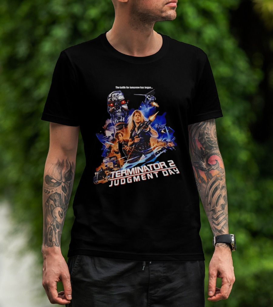 The Battle For Tomorrow Has Begun Terminator 2 Judgment Day Arnold Schwarzenegger Linda Hamilton 800 Cyberdyne Skynet T-Shirt