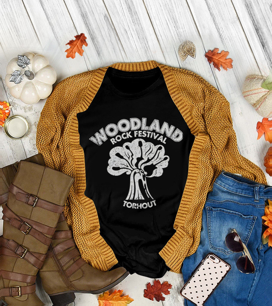Woodland Rock Festival Torhout Tree Of Guitars Vintage Music Event T-Shirt