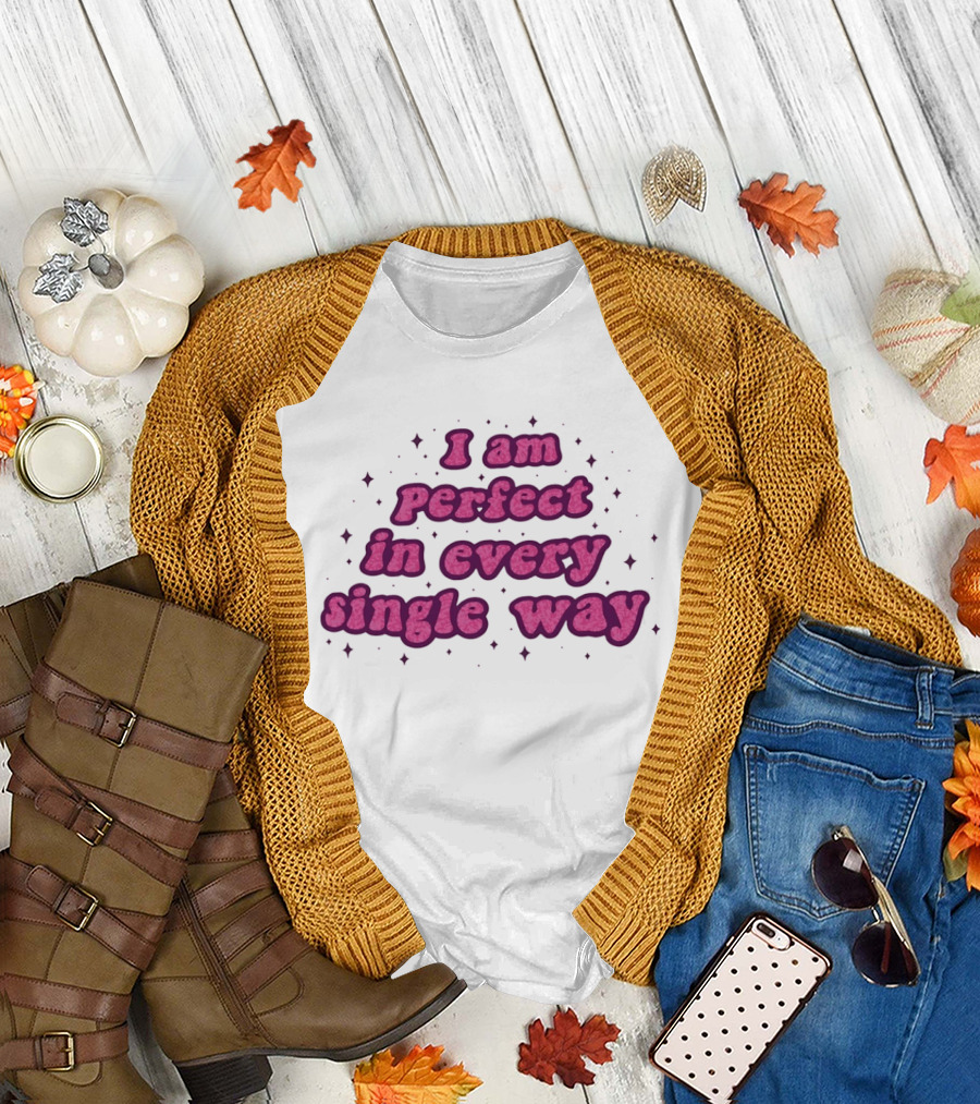 I Am Perfect In Every Single Way Pink Starry T-Shirt