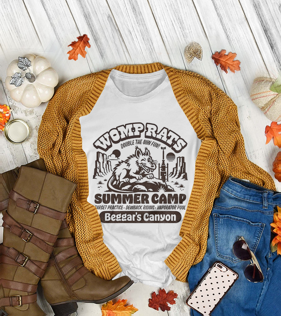 Womp Rats Summer Camp Double The Sun Fun Beggar's Canyon Adventure Scene T-Shirt