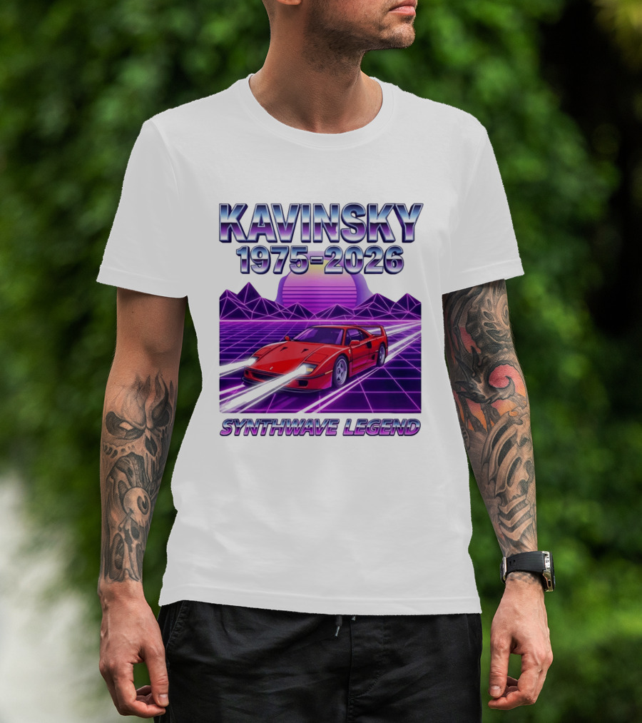 Kavinsky 1975 2026 Synthwave Legend Vaporwave Retro Car Aesthetic T-Shirt