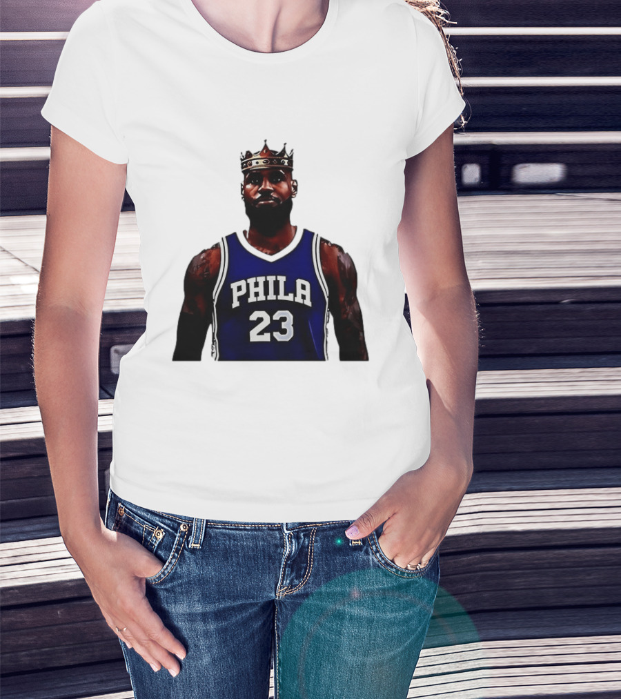 LeBron James Crown PHILA 23 Jersey Philadelphia 76ers Basketball T-Shirt