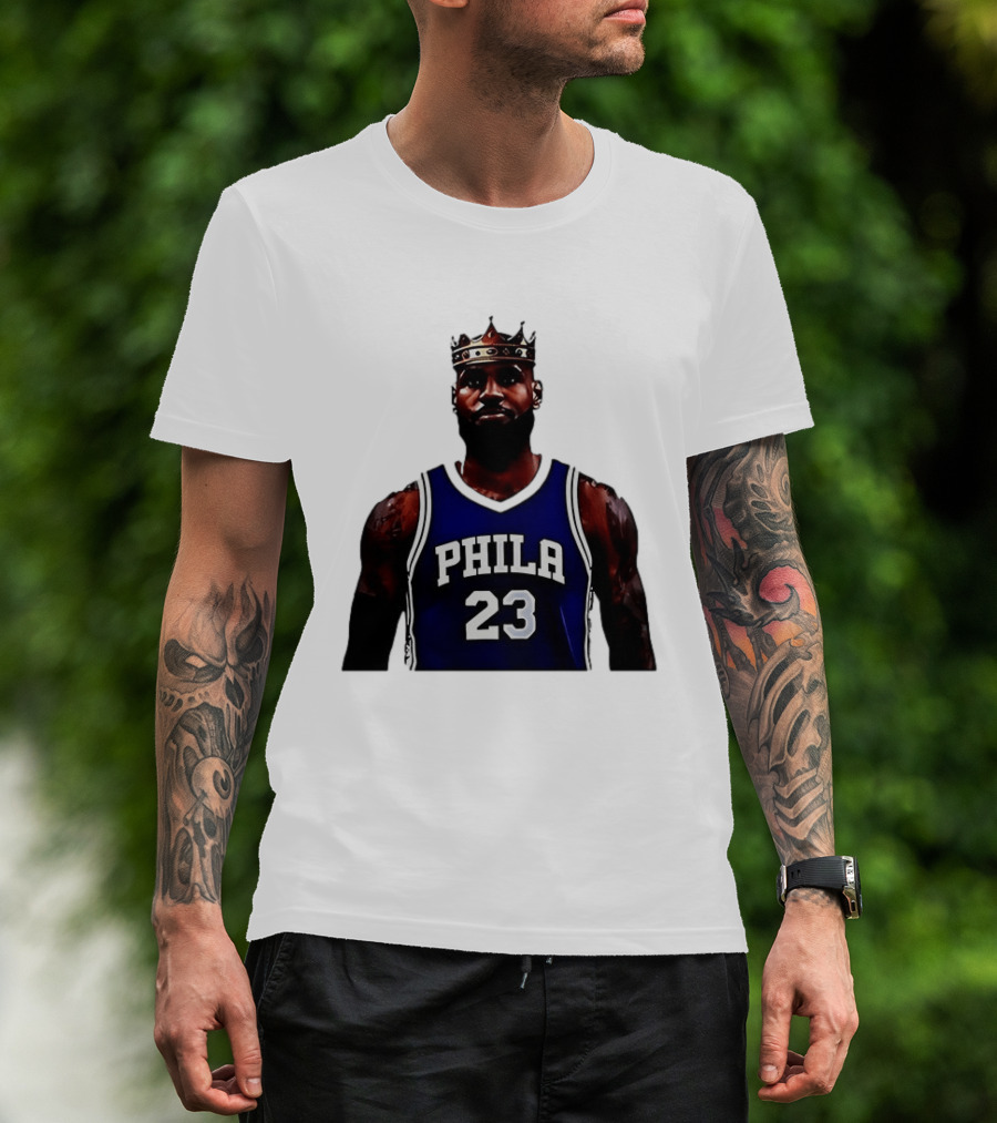 LeBron James Crown PHILA 23 Jersey Philadelphia 76ers Basketball T-Shirt
