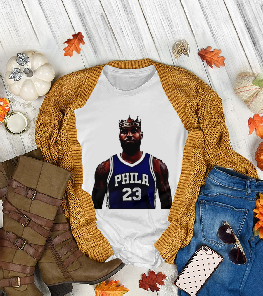 LeBron James Crown PHILA 23 Jersey Philadelphia 76ers Basketball T-Shirt