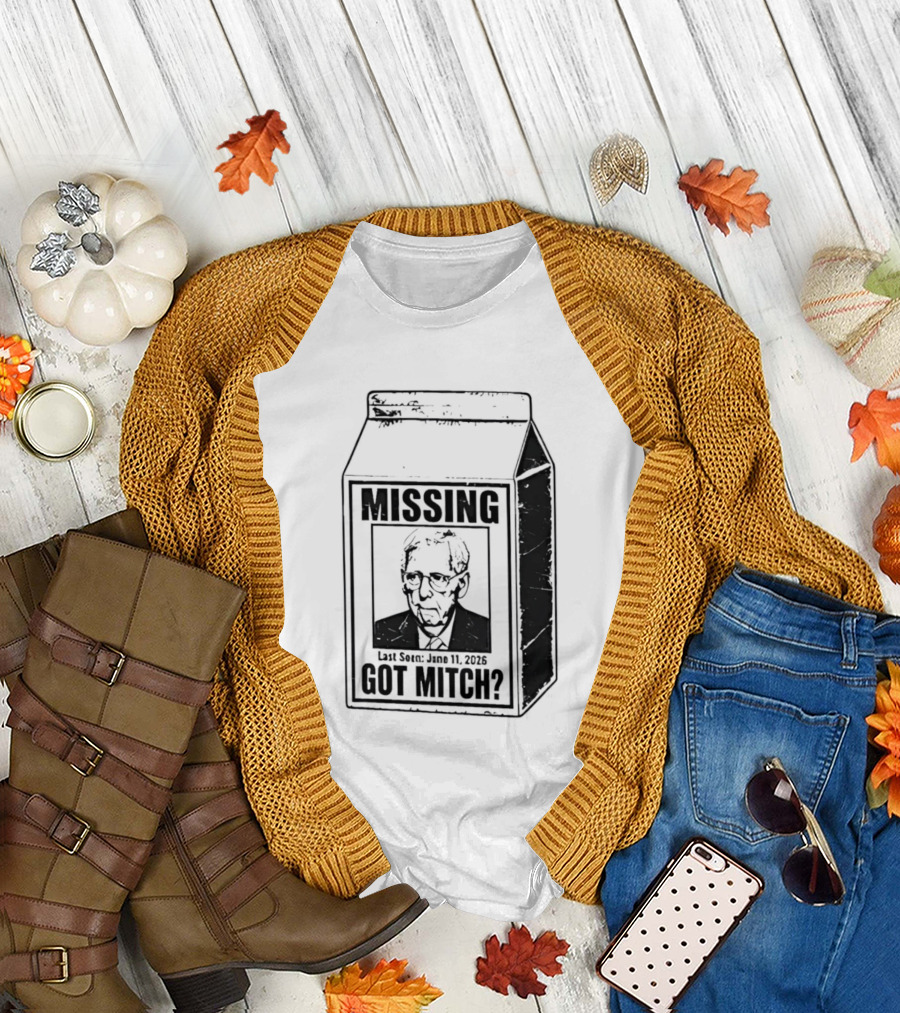 Missing Mitch McConnell Got Mitch Milk Carton T-Shirt
