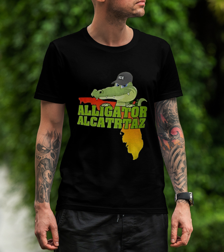Alligator Alcatraz ICC Ice Cap Florida Map T-Shirt