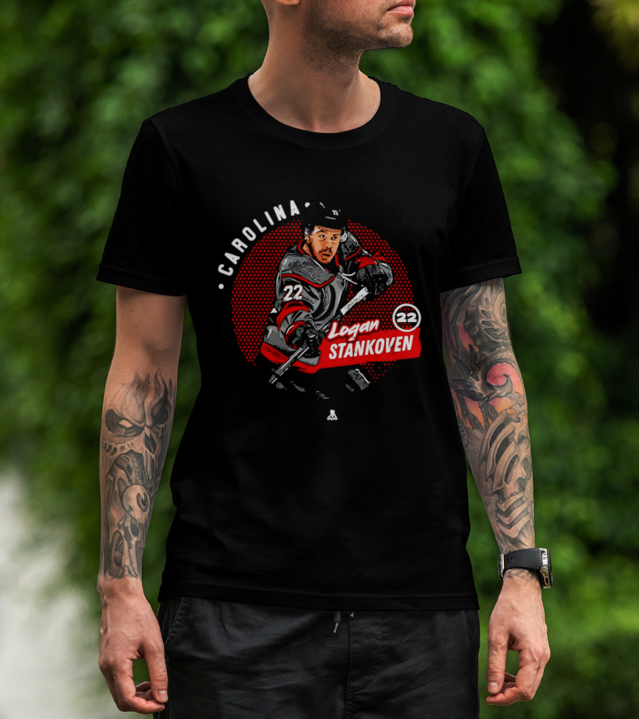 Logan Stankoven 22 Carolina Hurricanes Hockey Player Dots T-Shirt