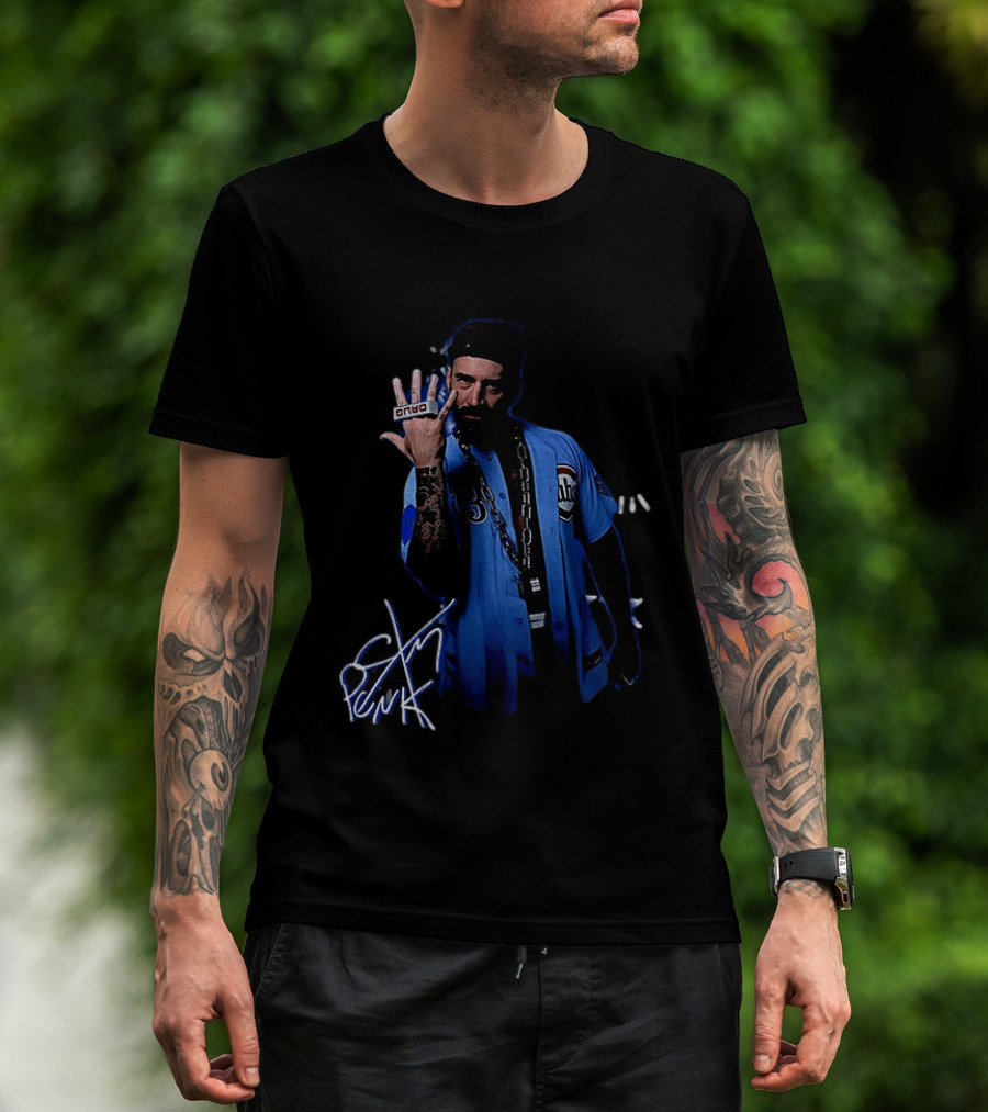 CM Punk WWE Signature Look With Chicago Baseball Jersey And Tattoos T-Shirt