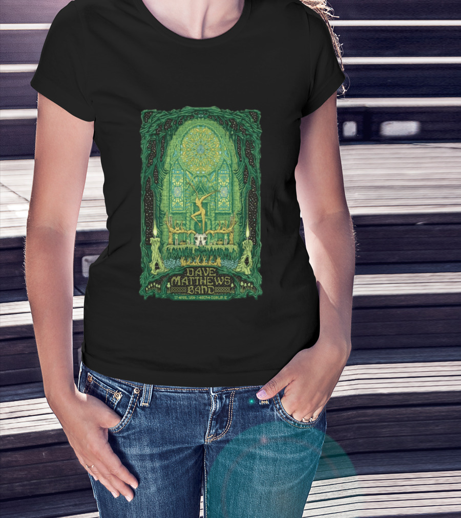 Dave Matthews Band 27 April 2024 3Arena Dublin IE Concert Art With Celtic And Candle T-Shirt