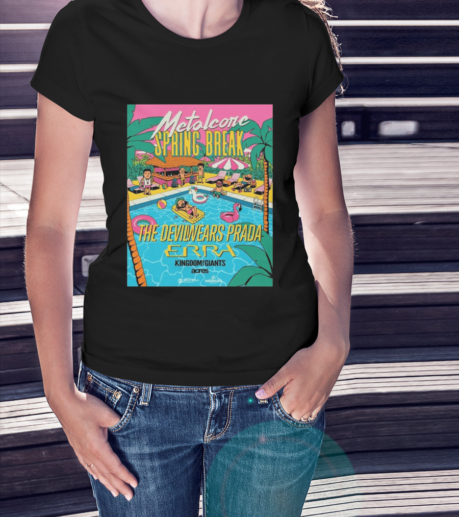 Metalcore Spring Break The Devil Wears Prada ERRA Kingdom Of Giants Acres Tour 2025 T-Shirt